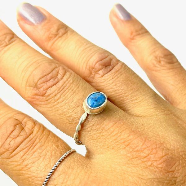 Amy Delson Jewelry Sterling Silver Blue Apatite Stacking Ring