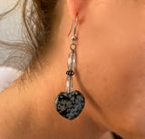 Amy Delson Jewelry Snowflake Obsidian Heart Earring