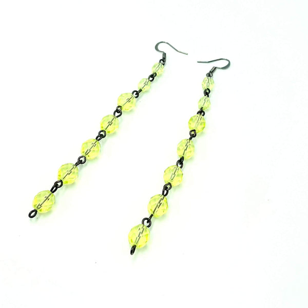 Mindy - Light Green Crystal Drop Earrings