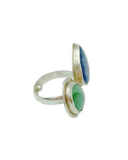 Amy Delson Jewelry Malachite Kyanite Ring in Sterling Silver