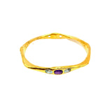 Amy Delson 12 gemstone bangle with Amethyst and Blue Topaz finished in Gold Vermeil