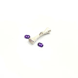 Pearl - Double Stranded Pearl Necklace with White Topaz, Blue Topaz, Amethyst or Garnet Gemstone Clasp