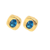 London Blue Topaz and Gold Vermeil Stud Earrings by Amy Delson