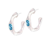 Amy Delson Blue Topaz Sterling Silver Hoop Earrings