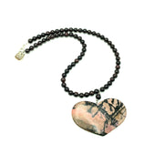 Amy Delson Rhonda Rhodonite Heart Necklace with Garnet