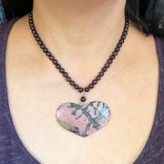 Rhonda - Rhodonite Heart Garnet Necklace