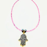 Amy Delson Jewelry pink tourmaline hamsa necklace
